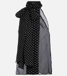 Draped polka-dot silk blouse Draped polka-dot silk blouse