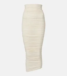 Draped sheer high-rise midi skirt Draped sheer high-rise midi skirt