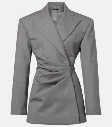 Draped virgin wool blazer dress Draped virgin wool blazer dress