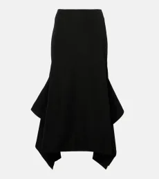 Draped virgin wool midi skirt Draped virgin wool midi skirt