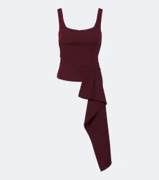 Draped wool and silk top Draped wool and silk top