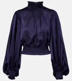 Dream shirred silk blouse