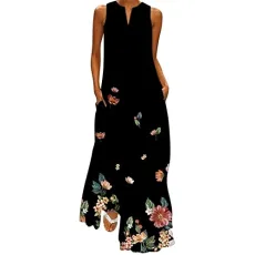 Dresses for Women Midi Long Sleeve Solid Color Ruched Dress Womens Short Puff Sleeve Square Neck Floral Midi Dresses Flounce Printed Gifts for Women Deals of The Day Black