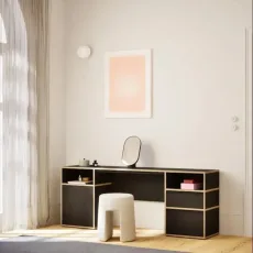 Dressing Table in Black with Doors and Drawers