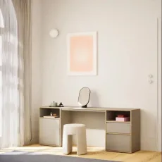 Dressing Table in Grey with Doors and Drawers