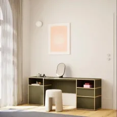 Dressing Table in Moss Green with Doors and Drawers