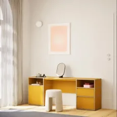Dressing Table in Yellow with Doors and Drawers