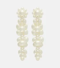 Drip faux pearl drop earrings