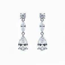 Drop Elegant Silver Earrings