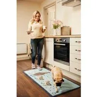 Ducks 1 Blue Washable Doormat