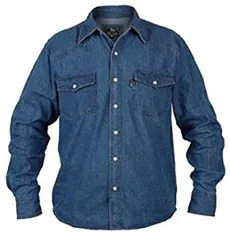Duke Mens Blue Denim Shirt large Duke Mens Blue Denim Shirt large