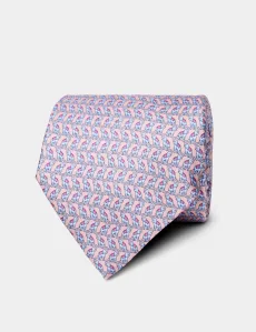 Dusky Pink Elephant Print 1913 Tie Silk Animal Men's Dusky Pink Elephant Print 1913 Tie Silk Animal Men's