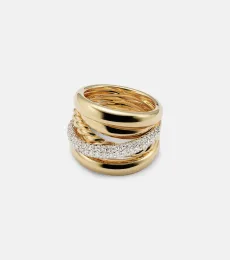 DY Crossover 18kt gold ring with diamonds DY Crossover 18kt gold ring with diamonds