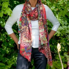 Echoes of the Wild - Wildfire Blaze Cashmere and Silk Wrap Echoes of the Wild - Wildfire Blaze Cashmere and Silk Wrap