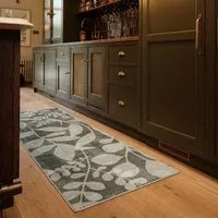 Eden Leaves Green Eco-Washable Runner
