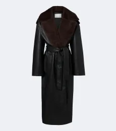 Edra shearling-trimmed wrap coat