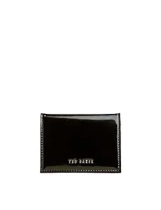 Eellsa poppered Patent Leather Leather Oyster Card Holder in Black Eellsa poppered Patent Leather Leather Oyster Card Holder in Black