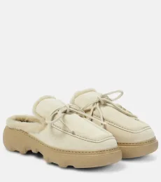 EKD shearling-lined suede mules EKD shearling-lined suede mules