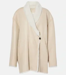 Elanore shearling-trimmed leather coat