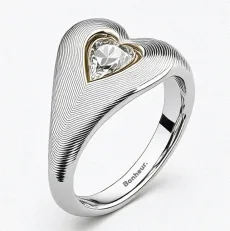 Eléa Heart Signet Ring - Rhodium Plated 6 Eléa Heart Signet Ring - Rhodium Plated 6