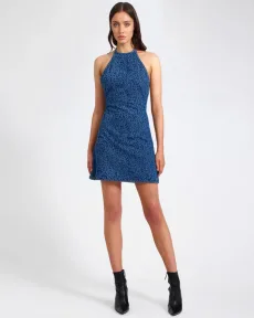 Electric Jungle Denim Mini Dress - Blue Animal Size XS Electric Jungle Denim Mini Dress - Blue Animal Size XS
