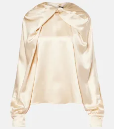 Elegante Key torchon silk satin blouse Elegante Key torchon silk satin blouse