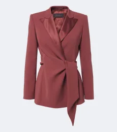 Elegante satin-trimmed wrap blazer Elegante satin-trimmed wrap blazer