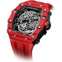Elemental Series-Carbon Fiber Automatic Watch TB8208CF Bull Red Elemental Series-Carbon Fiber Automatic Watch TB8208CF Bull Red