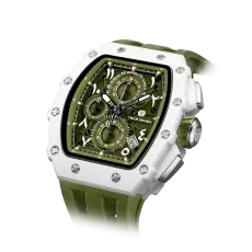 Elemental Series-Mens Chronograph Watch, Bio-Ceramic Bezel, Sapphire Crystal, Silicone Strap, Stylish Quartz Timepiece for Business Professionals