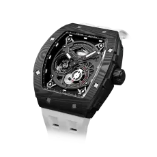 Elemental Series-Mens Sport Skeleton Automatic Watch, Carbon Fiber Bezel with Power Reserve, FKM Strap Sapphire Crystal, Built for High-Performance Active Lifestyles Elemental Series-Mens Sport Skeleton Automatic Watch, Carbon Fiber Bezel with Power Reserve, FKM Strap Sapphire Crystal, Built for High-Performance Active Lifestyles