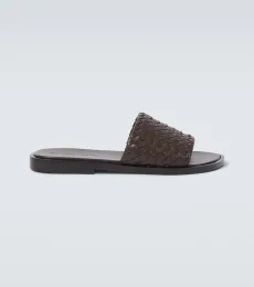 Elio Intrecciato leather slides Elio Intrecciato leather slides