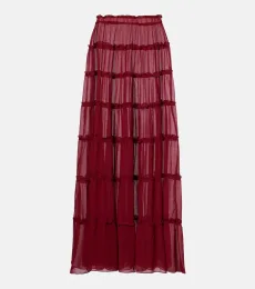 Elma tiered semi-sheer maxi skirt Elma tiered semi-sheer maxi skirt