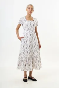 Elois Regency Print Empire Waist Midaxi Dress - red Elois Regency Print Empire Waist Midaxi Dress - red