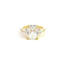 Elongated Cushion Cut Karolina Yellow Gold Silver Ring Elongated Cushion Cut Karolina Yellow Gold Silver Ring