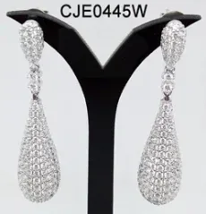 Elongated Elegant Silver Earrings