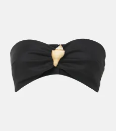 Embellished cotton-blend bandeau top Embellished cotton-blend bandeau top