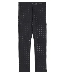 Embellished cotton-blend leggings