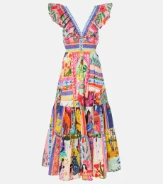 Embellished cutout cotton maxi dress Embellished cutout cotton maxi dress