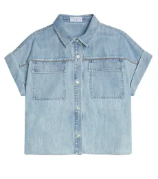 Embellished denim shirt Embellished denim shirt