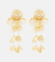 Embellished gold-plated clip-on earrings Embellished gold-plated clip-on earrings