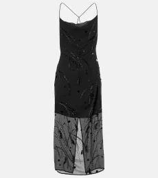 Embellished layered midi dress Embellished layered midi dress