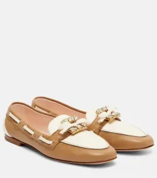 Embellished leather boat shoes Embellished leather boat shoes