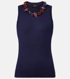 Embellished silk and cashmere top Embellished silk and cashmere top