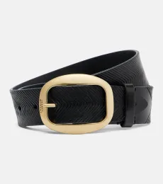Embossed leather belt
