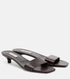 Embossed leather mules Embossed leather mules