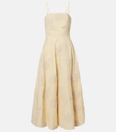 Embroidered cotton midi dress Embroidered cotton midi dress