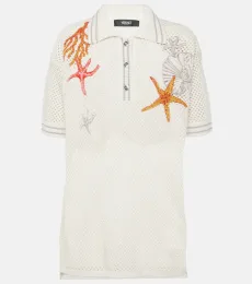 Embroidered crochet cotton Polo Shirt Embroidered crochet cotton Polo Shirt