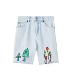 Embroidered denim shorts Embroidered denim shorts