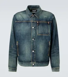Embroidered faded denim jacket Embroidered faded denim jacket