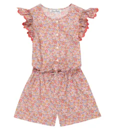 Embroidered floral cotton playsuit Embroidered floral cotton playsuit